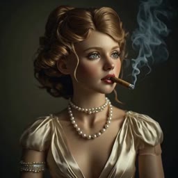 Depois - Retrato glamouroso dos anos 1920 com fumaça