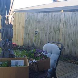 Before - Midnight Blue Fence Makeover