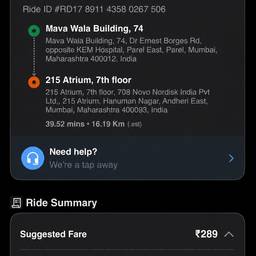 Ride Fare Screenshot Edit