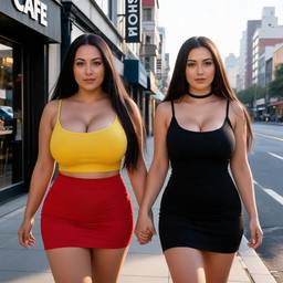Couple Walking Street Scene