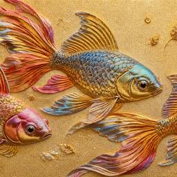 Thread Art Fish Painting