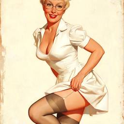 Vintage Pinup Nurse Art