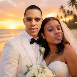 Après - Photo de Couple Mariage à la Plage