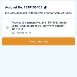 Antes - Edição de captura de tela de transação cripto