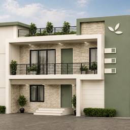 After - Sage Green House Render