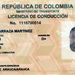 Antes - Edição de carteira de motorista colombiana