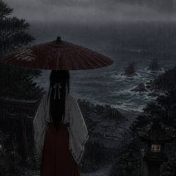 Shrine Maiden Rain Art