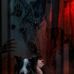 After - Spooky Halloween Dog Portrait