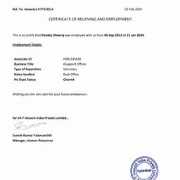 Employment Certificate Edit