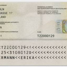 German ID Card Back