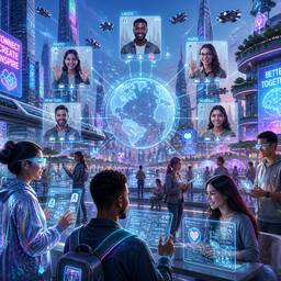 Futuristic Tech Social Scene