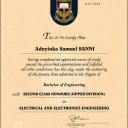 Straightened Degree Certificate