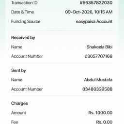 Easypaisa Receipt Edit