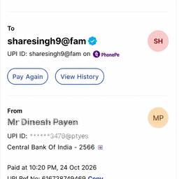 After - Blur UPI ID Payment Proof