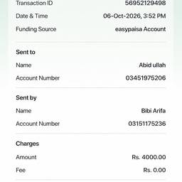 Easypaisa Receipt Edit