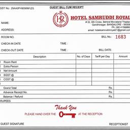 Hotel Bill Number Edit