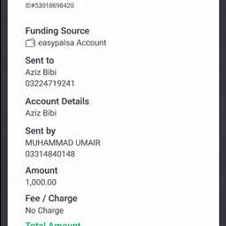 Après - Modifier un reçu Easypaisa