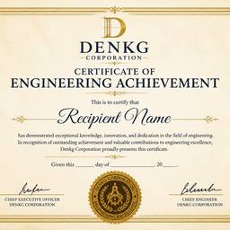 Engineering Certificate Design