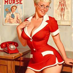 Vintage Pinup Nurse Art