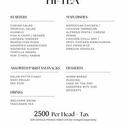 Hi-Tea Menu Price Edit