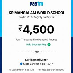 Nachher - Namen auf Paytm-Beleg bearbeiten
