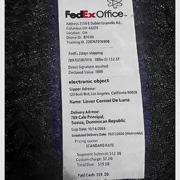 FedEx Receipt Text Edit