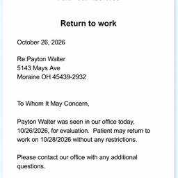 Doctor's Note Date Edit