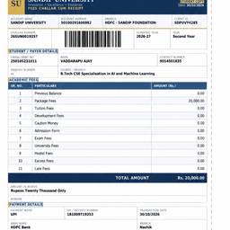 After - University Fee Receipt Edit