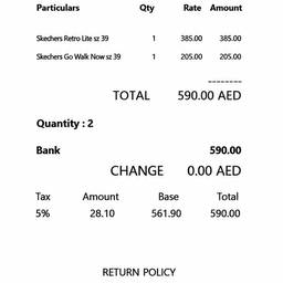 Receipt Amount Edit
