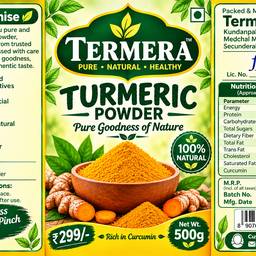 Antes - Mockup de Produto de Cúrcuma em Pó
