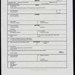 Birth Certificate Edit