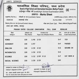 Marksheet Details Edit