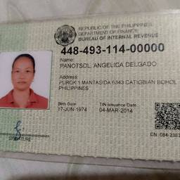 Before - Straightened TIN ID Card