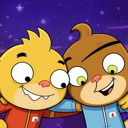 Starry Cartoon Duo
