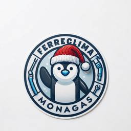 Waving Penguin Mascot Logo
