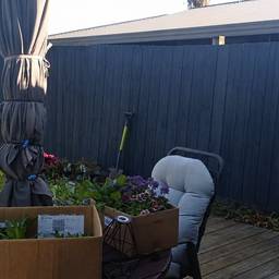 After - Midnight Blue Fence Makeover