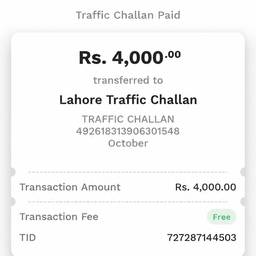Traffic Challan Receipt Edit