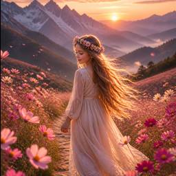 Dreamy Flower Field Portrait