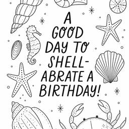After - Birthday Card Line Art