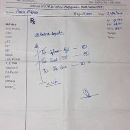 Prescription Name & Age Edit