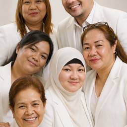White Attire Group Portrait