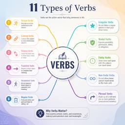 11 Types of Verbs Infographic