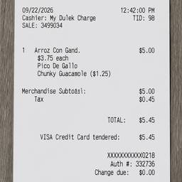 Smooth Receipt Edit