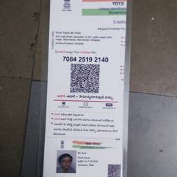Antes - Editar data de nascimento no cartão Aadhaar