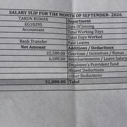 Salary Slip Year Edit