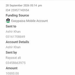 After - Easypaisa Receipt Name Edit