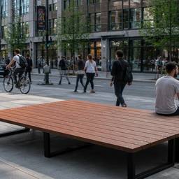 After - Urban Wooden Bench Scene