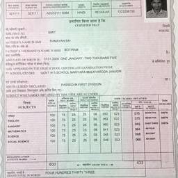 Marksheet Name & Date Edit