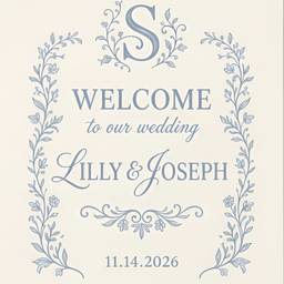 Before - Elegant Wedding Welcome Sign