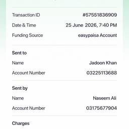 Easypaisa Receipt Name Edit
